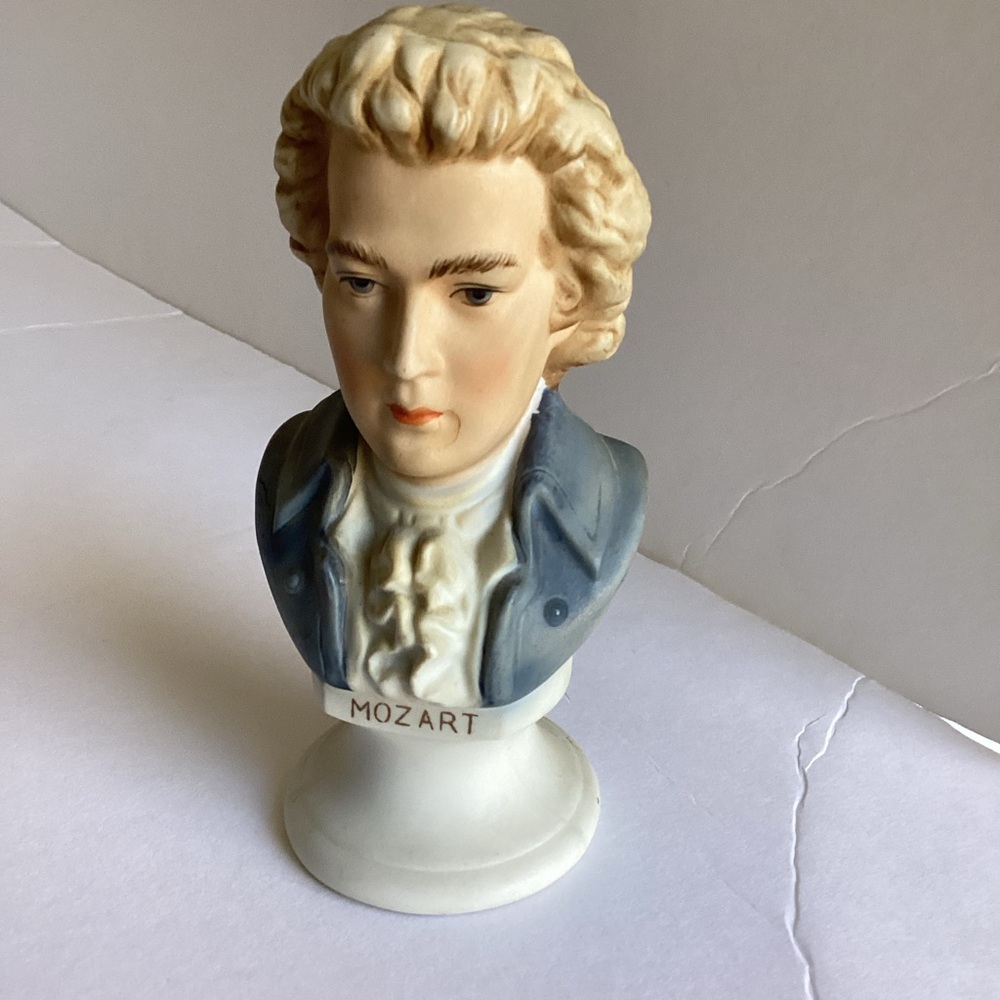 Lefton China Mozart Bust Sculpture Figurine Handpainted KW1180 Music Composer
